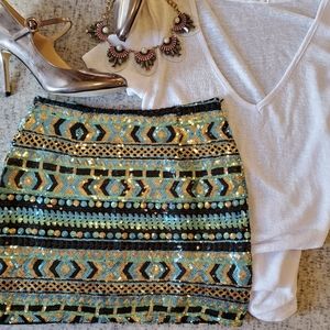 TOBI Sequin Mini Skirt